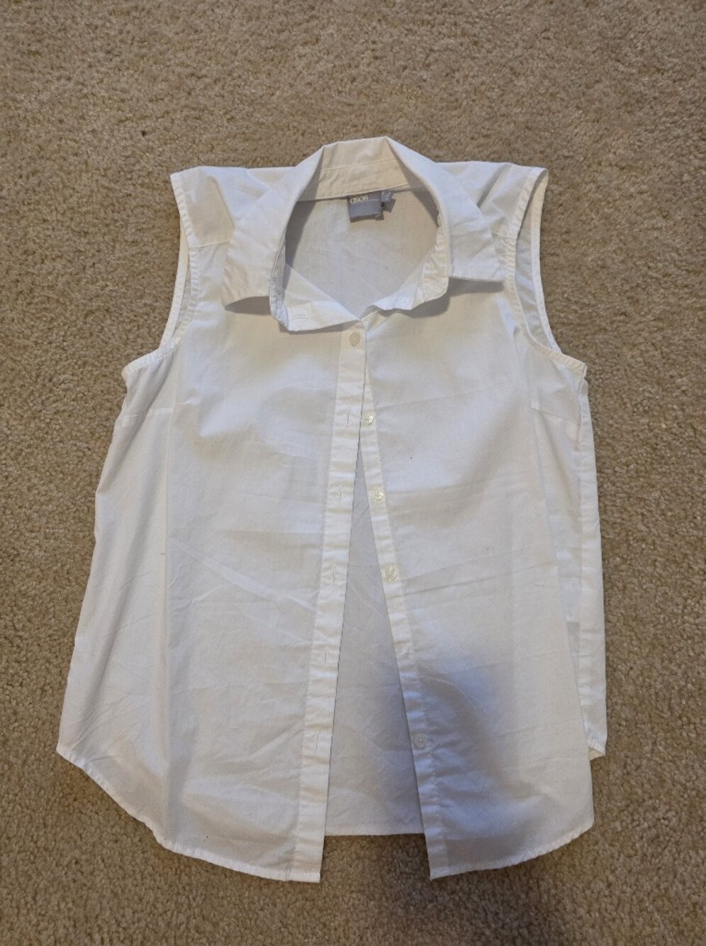 ASOS White Sleeveless Button-Down Shirt
